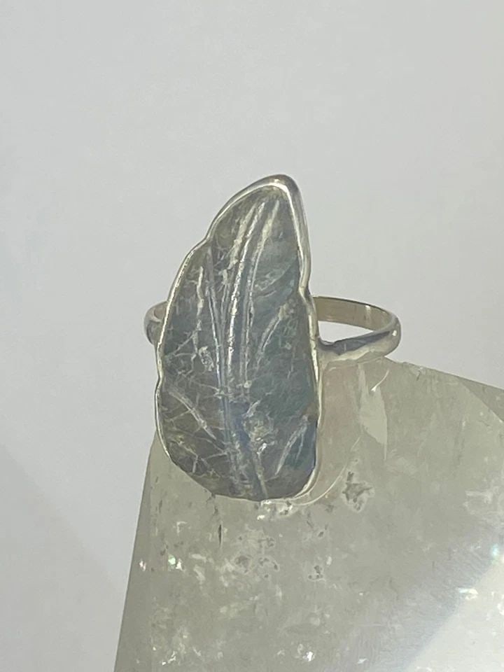 LABRADORITE LEAF RING SOUTHWEST STERLING SILVER WOMEN (1 of 1)