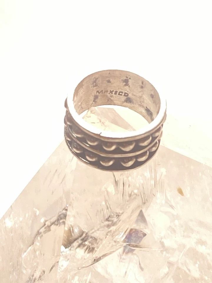 BEADED RING SIZE 4.25 BEAD BAND PINKY STERLING SILVER WOMEN (1 of 2)