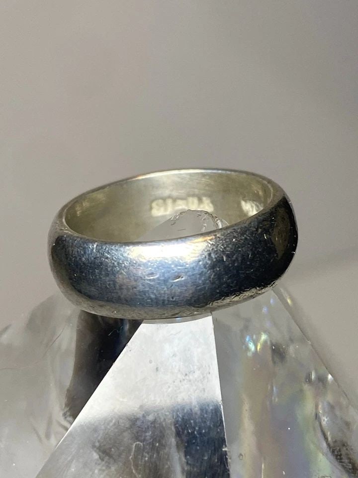 VINTAGE PLAIN RING MEXICO SIZE 5.75 WEDDING BAND STACKER STERLING SILVER E (1 of 2)