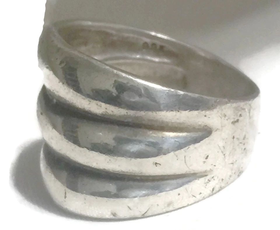 VINTAGE CIGAR BAND STERLING SILVER RING BOHO THUMB BAND SIZE 7.75 7.1G (1 of 1)