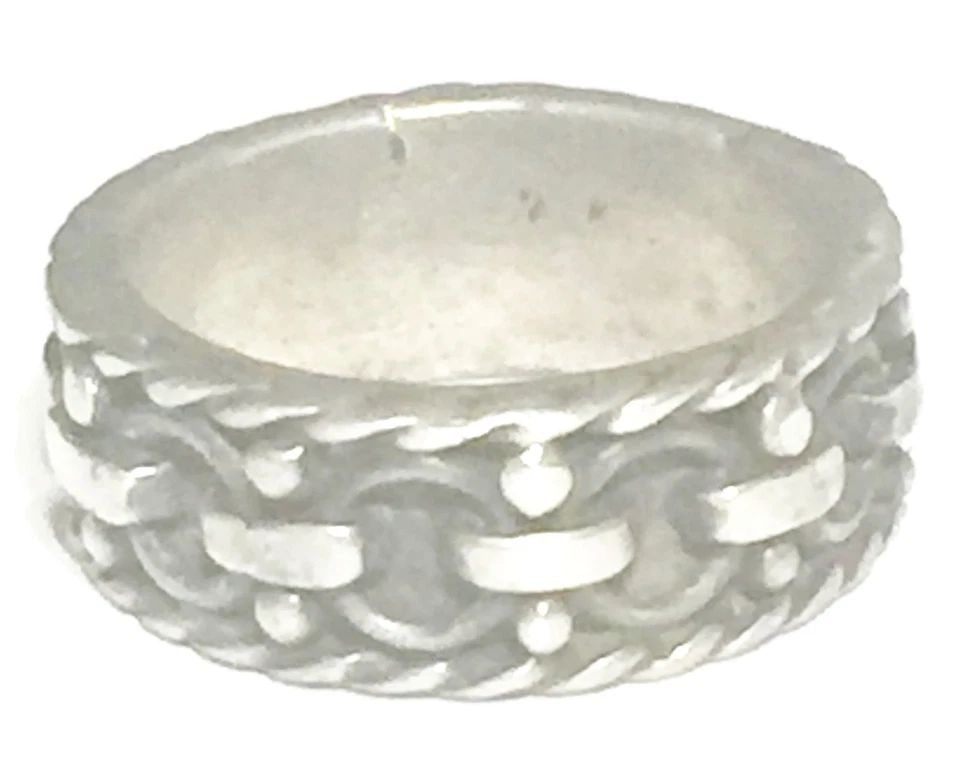 VINTAGE CHAIN BAND STERLING SILVER SOUTHWEST RING BOHO SIZE 5.25 WOMEN BIKER (1 of 2)