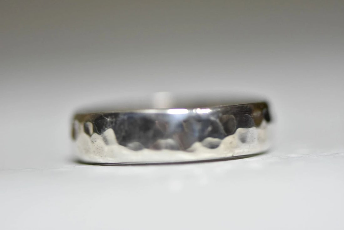 HAMMERED RING WEDDING BAND STERLING SILVER WOMEN MEN (1 of 1)