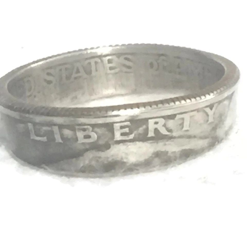 QUARTER DOLLAR LIBERTY 1776 1976 COIN UNITED STATES RING BAND SIZE 11.25 MEN (1 of 1)