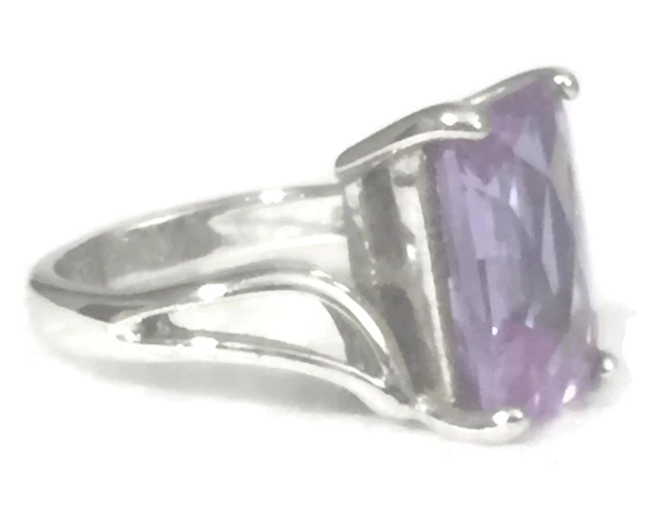 VINTAGE LIGHT PURPLE FACETED RING STERLING SILVER SIZE 5.50 (1 of 2)
