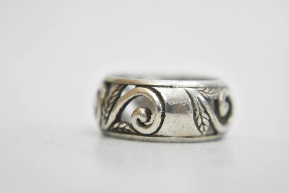 FLORAL RING VINES BAND PINKY BAND STERLING SILVER WOMEN SIZE 5.5 (1 of 2)