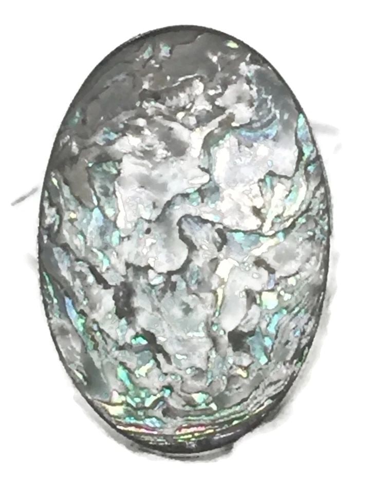 VINTAGE ABALONE STERLING SILVER TRIBAL SEASHELL PINKY SOUTHWEST RING SIZE 5.25 (1 of 1)