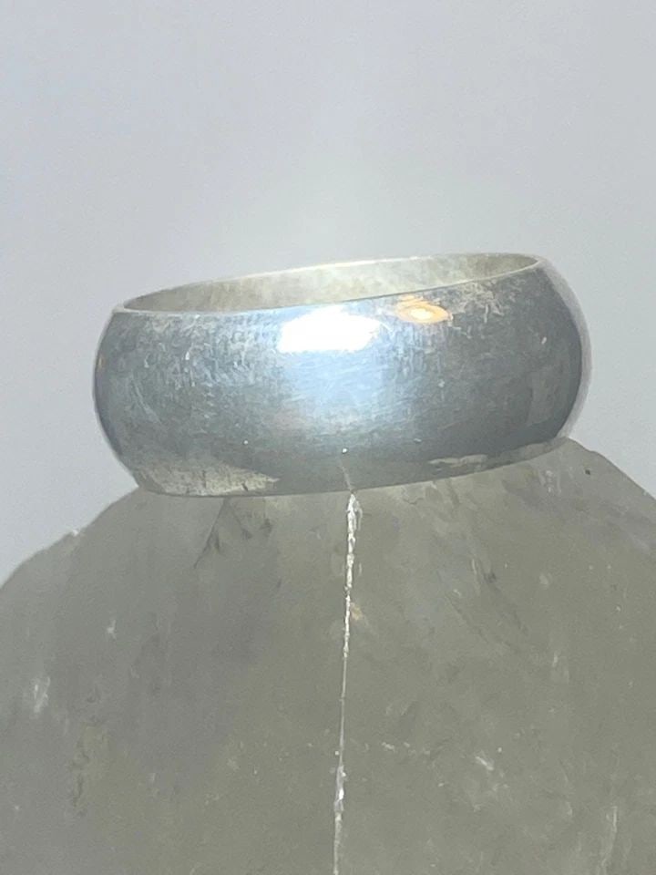 PLAIN RING WIDE WEDDING BAND SIZE 7.75 STERLING SILVER V (1 of 2)