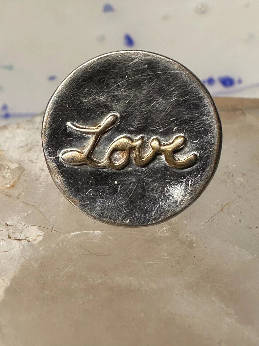 LOVE RING LOVE WORD VALENTINE BAND SIZE 4 STERLING SILVER WOMEN PINKY GIRLS (1 of 1)