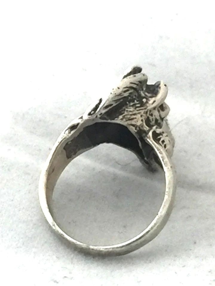 HORSE RING SIZE 4.50 VINTAGE STERLING SILVER BAND COWGIRLS (1 of 2)