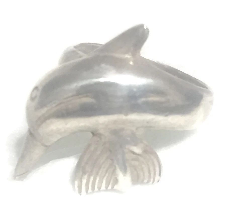 VINTAGE DOLPHIN BAND STERLING SILVER RING PINKY SOUTHWEST BAND SIZE 6.75 (1 of 2)