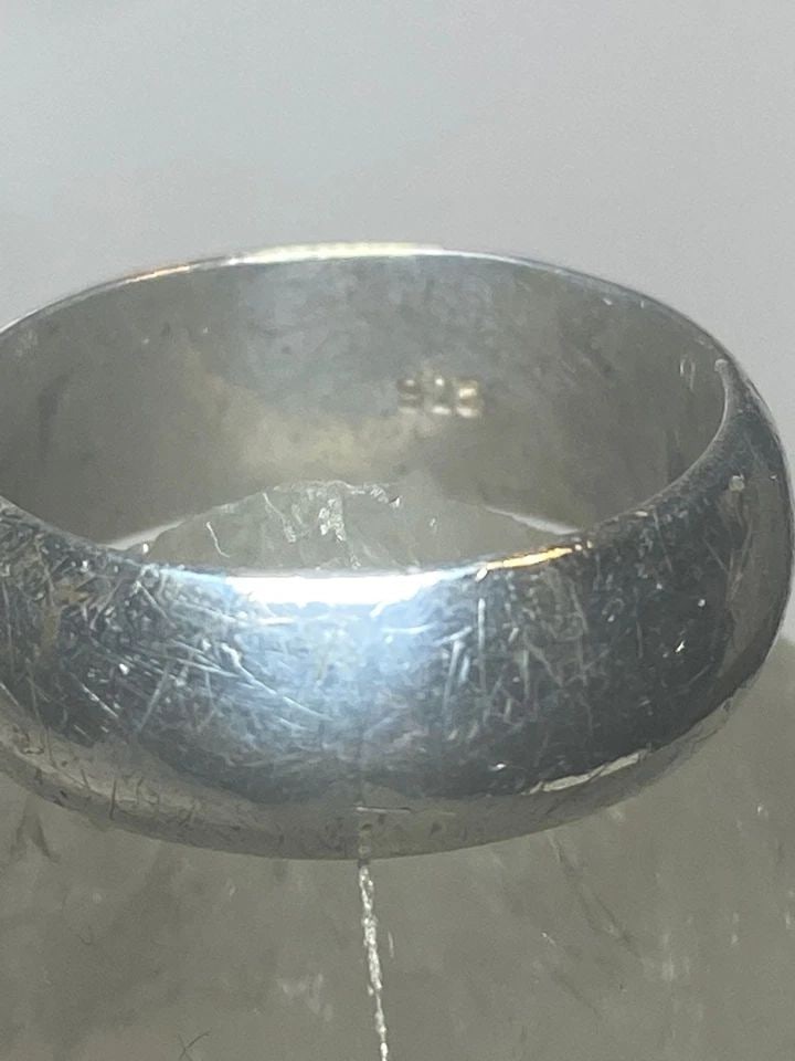 PLAIN RING WIDE WEDDING BAND SIZE 6.50 STERLING SILVER X (1 of 2)