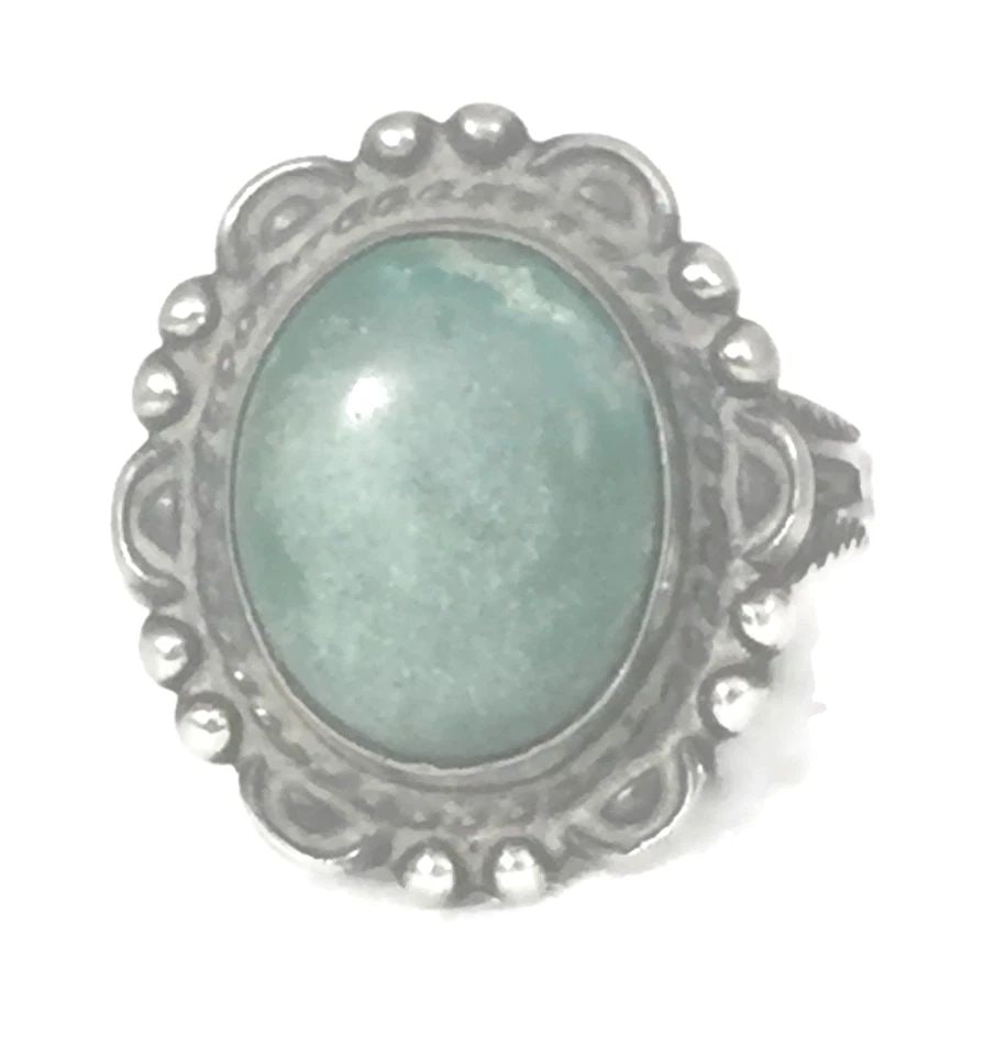 TURQUOISE RING VINTAGE STERLING SILVER SIZE 5.50 SOUTHWEST PINKY GIRLS (1 of 2)