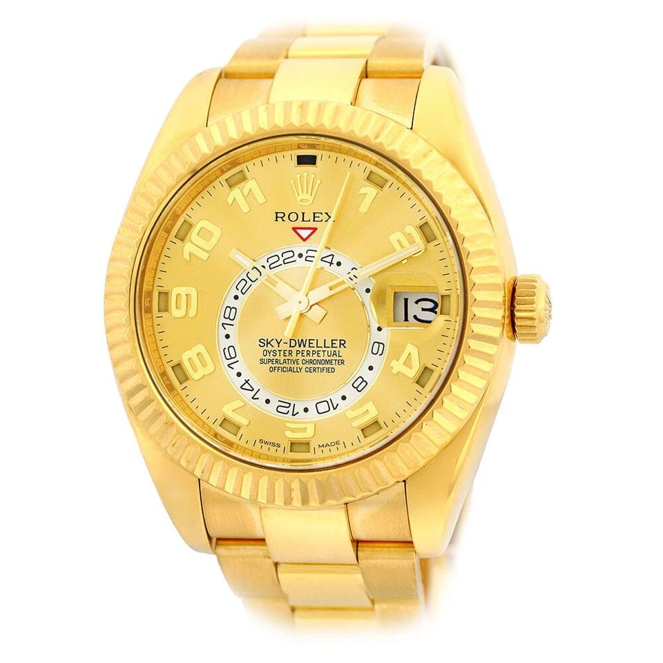 ROLEX 18K YELLOW GOLD 42MM SKY-DWELLER 326938 WARRANTY BOX 2016 MINTY (1 of 2)