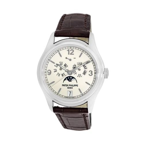 PATEK PHILIPPE 18K WHITE GOLD ANNUAL CALENDAR MOONPHASE 5146 BOX WARRANT MINTY - 2