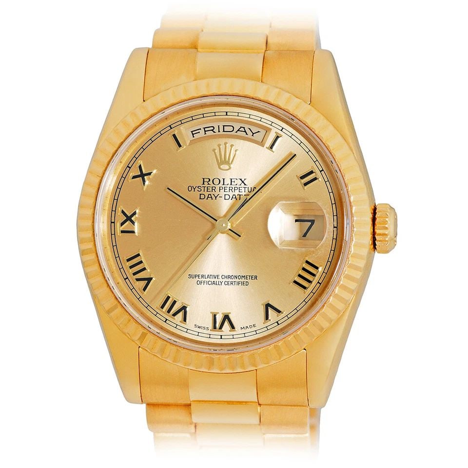 ROLEX 18K YELLOW GOLD 36MM DAY DATE PRESIDENT 118238 BOX LIFETIME WARRANTY MINTY: ROLEX 18K YELLOW GOLD 36MM DAY DATE PRESIDENT 118238 BOX WARRANTY MINTY ROLEX 18K Yellow Gold 36mm Day Date President 118238 Box Warranty MINTY Pre-Owned Gent's 18K Yellow Gold 36mm Rolex Day-Date "Pr