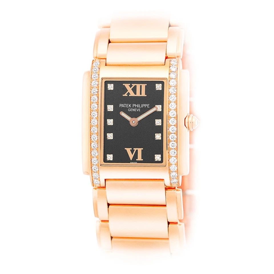 PATEK PHILIPPE 18K ROSE GOLD DIAMOND TWENTY-FOUR 4910/11R BOX WARRANTY MINTY (1 of 2)