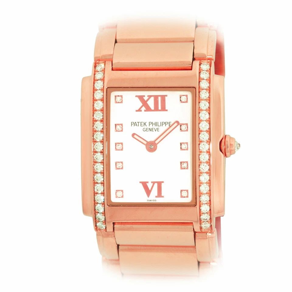 PATEK PHILIPPE 24 18K ROSE PINK GOLD DIAMOND TWENTY FOUR 4910-11R WARRANTY BOX (1 of 2)