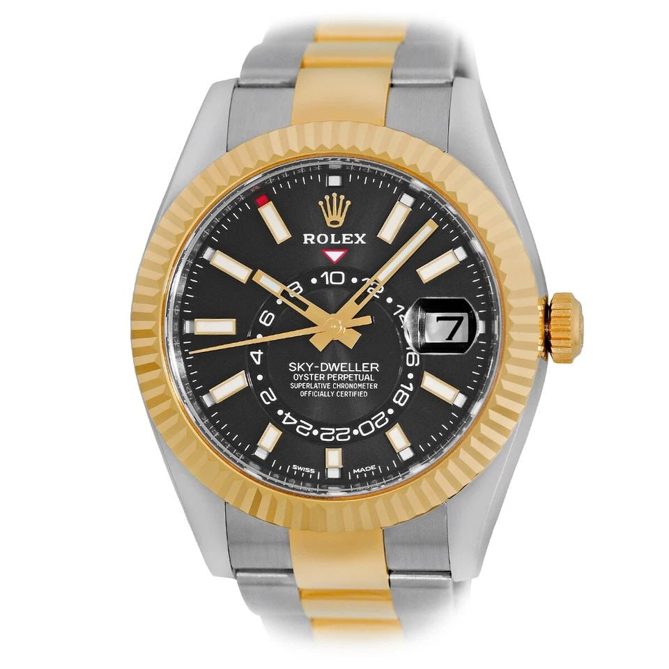 ROLEX STAINLESS STEEL & 18K YELLOW GOLD 42MM SKY DWELLER 326933 BOX NEW 2023 (1 of 1)