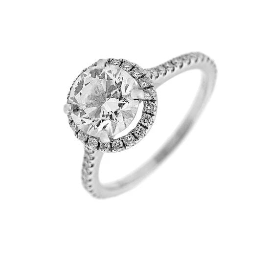 14K WHITE GOLD SHANE CO. 2.01CT ROUND BRILLIANT CUT DIAMOND RING GIA CERTIFIED: 14K WHITE GOLD SHANE CO. 2.01CT ROUND BRILLIANT CUT DIAMOND RING GIA CERTIFIED 14K White Gold Shane Co. 2.01 Carat Round Brilliant Cut Diamond Ring GIA Lab Certified H, VS2 Lady's 14K White Gold Shane