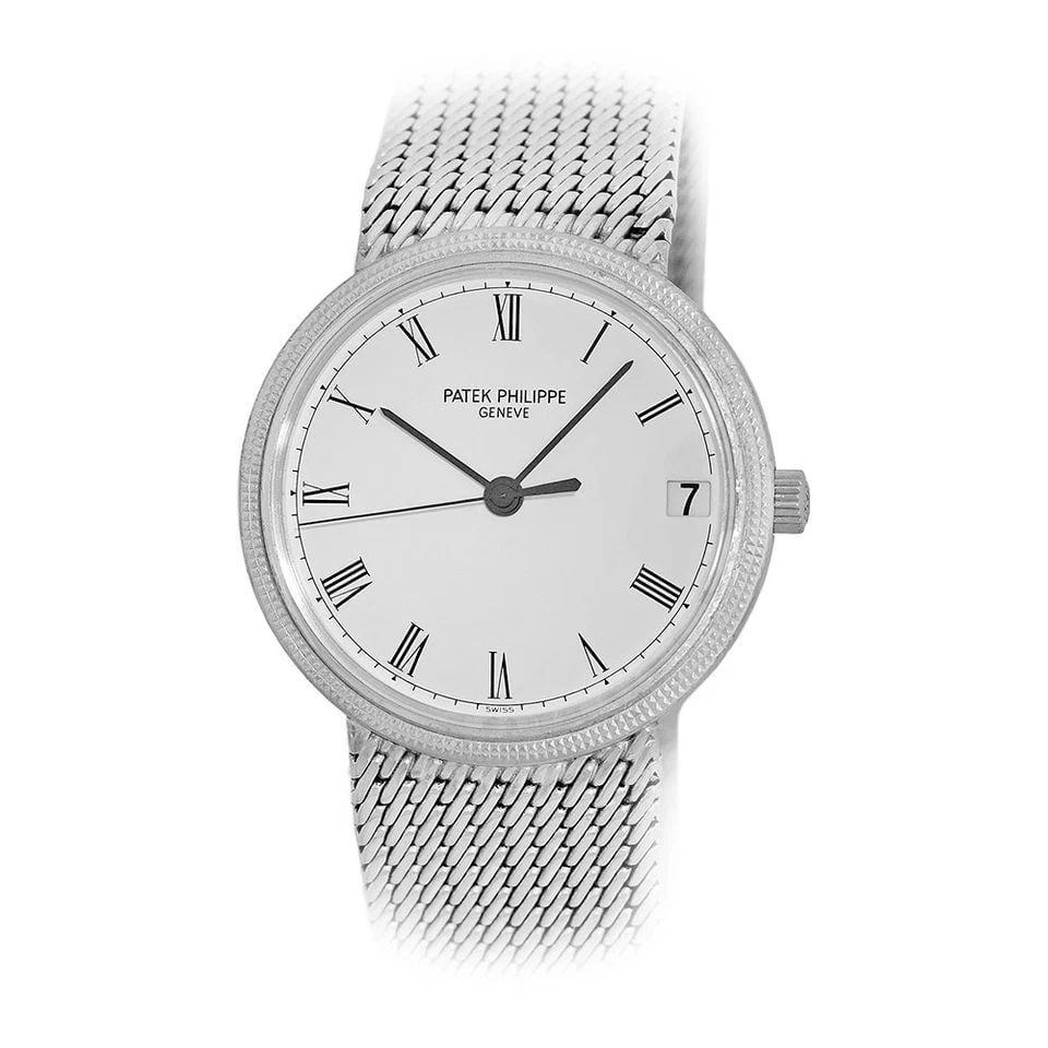 PATEK PHILIPPE 18K WHITE GOLD 33MM CALATRAVA 3802 WARRANTY BOX MINTY: PATEK PHILIPPE 18K WHITE GOLD 33MM CALATRAVA 3802 WARRANTY BOX MINTY BRAND: Patek Philippe Model: Calatrava Reference No: 3802 - G Gender: Gent’s Movement: Handmade Swiss Automatic Movement Case Mea