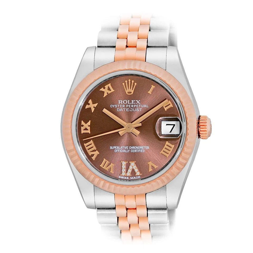 ROLEX MID SIZE 31MM STAINLESS & 18K ROSE GOLD DATEJUST 178271 BOX WARRANTY: ROLEX MID SIZE 31MM STAINLESS & 18K ROSE GOLD DATEJUST 178271 BOX WARRANTY ROLEX Mid size Stainless & 18K Rose Gold 31mm Datejust 178271 Box Warranty Pre-Owned Lady's Midsize Stainless Steel & 18K Ros