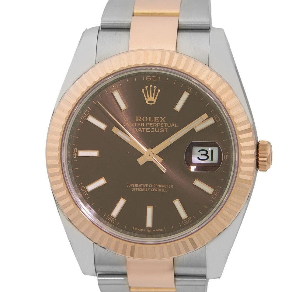 ROLEX STAINLESS STEEL & 18K ROSE GOLD 41MM DATEJUST 41 BOX WARRANTY 2018 (1 of 2)