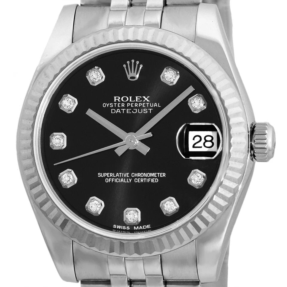 ROLEX STAINLESS STEEL DATEJUST 31MM FACTORY DIAMOND DIAL 178274 BOX WARANTY (1 of 1)