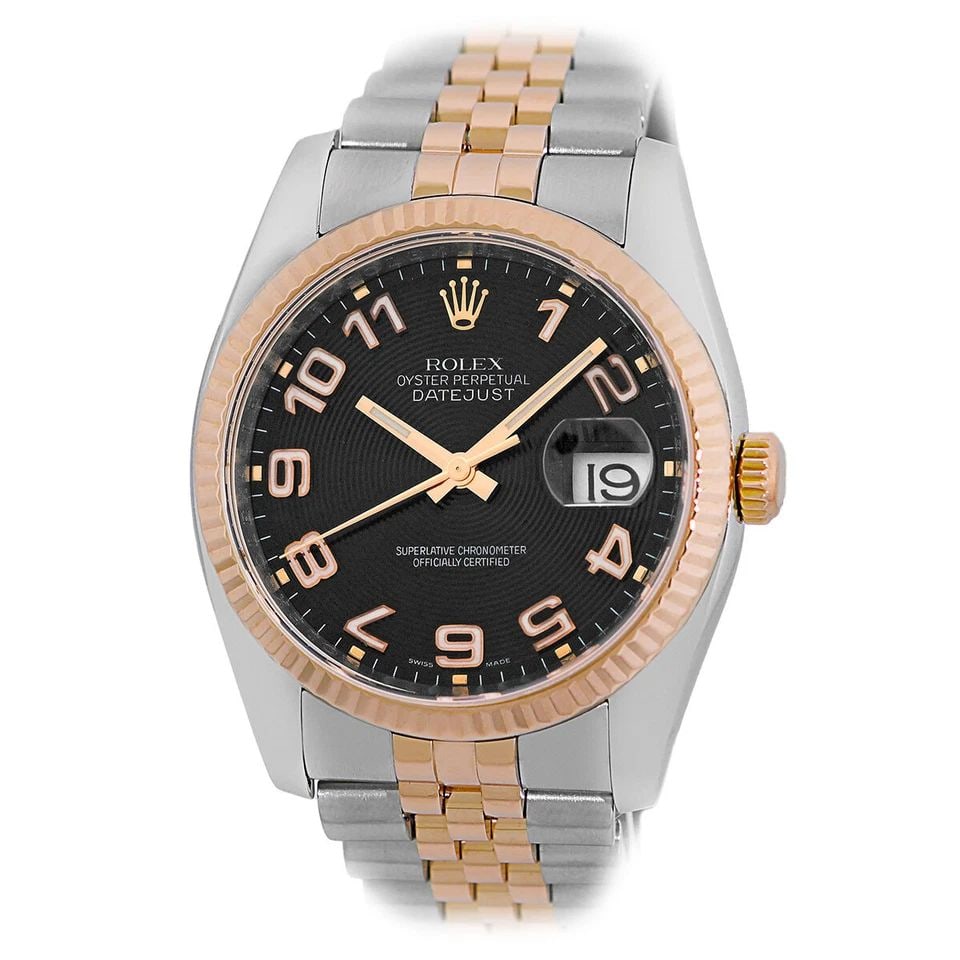 ROLEX STAINLESS STEEL & 18K ROSE GOLD 36MM DATEJUST 116231 BOX WARRANTY MINTY: ROLEX STAINLESS STEEL & 18K ROSE GOLD 36MM DATEJUST 116231 BOX WARRANTY MINTY Pre-Owned Gent's Stainless Steel & 18K Rose Gold 36mm Rolex "Datejust" box warranty Gent's Stainless Steel & 18K Rose Gold