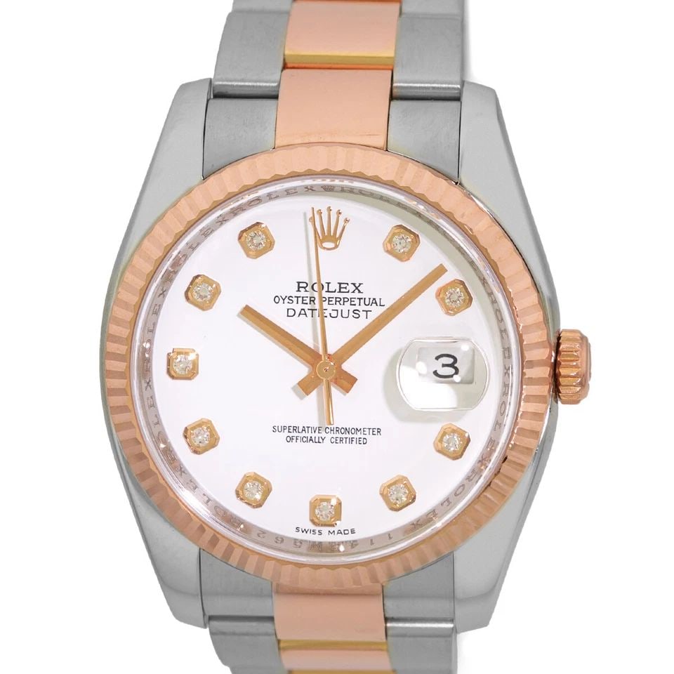 ROLEX STAINLESS STEEL & 18K ROSE PINK GOLD 36MM DATEJUST 116231 BOX WARRANTY: ROLEX STAINLESS STEEL & 18K ROSE PINK GOLD 36MM DATEJUST 116231 BOX WARRANTY ROLEX Stainless Steel & 18K Rose Gold 36mm Datejust 116231 box warranty Pre-Owned Gent's Stainless Steel & 18K Rose Gold 36