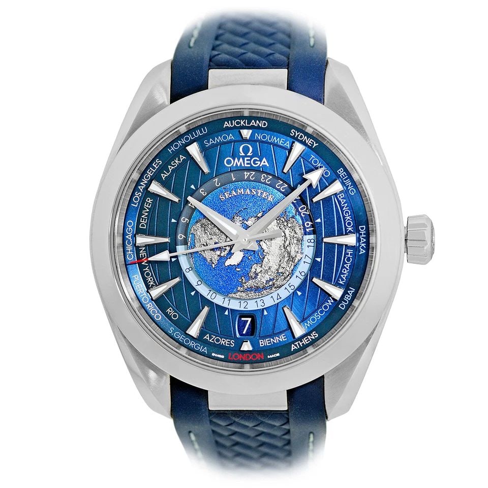 OMEGA STAINLESS STEEL 43MM SEAMASTER AQUA TERRA WORLDTIMER GMT CO-AXIAL (1 of 1)