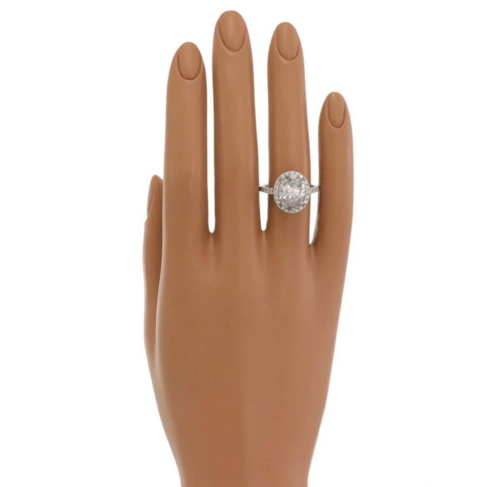 HALO 5.37CT DIAMOND PLATINUM OVAL TOP ENGAGEMENT RING SIZE 6.5 (1 of 2)
