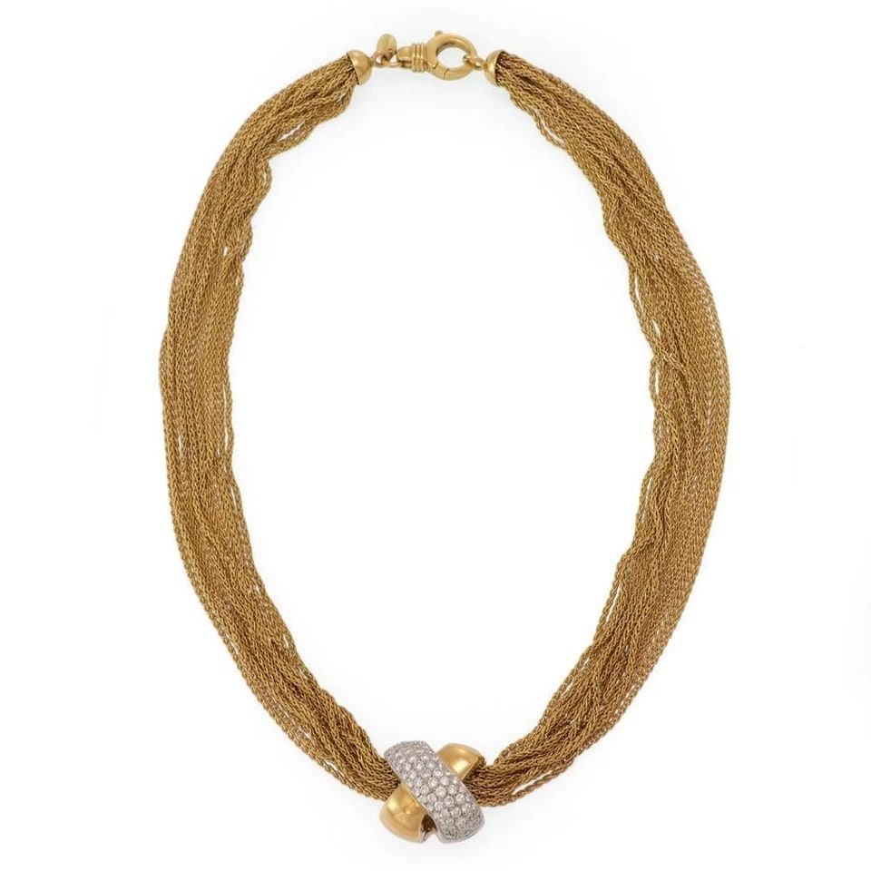 MODERN 2CT DIAMOND 18K GOLD X PENDANT MULTI-CHAIN NECKLACE 79 GRAMS LIQUIDTION! (1 of 1)