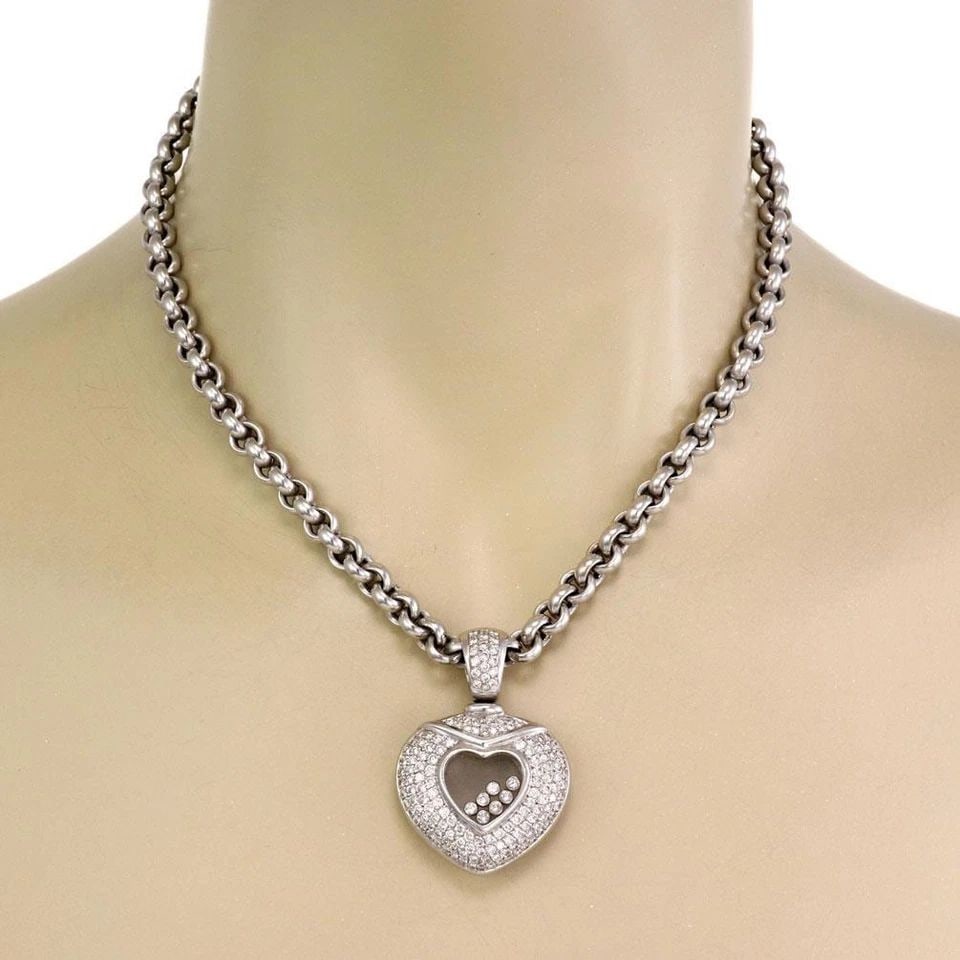 DIAMONDS HEART PENDANT & CHAIN NECKLACE CLASSIC 2.00CT MOVING (1 of 2)