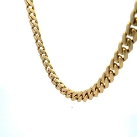 MEN'S 10K YELLOW GOLD 9MM WIDE CURB LINK CHAIN 144.2 GR 25.5" L LIQUIDATION (1 of 2)