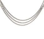 CHIAMPESAN DIAMOND 18K GOLD NECKLACE WHITE TRIPLE ROW COLLAR STYLE: CHIAMPESAN DIAMOND 18K GOLD NECKLACE WHITE TRIPLE ROW COLLAR STYLE This is a stunning necklace by Chiampsean, it is crafted from 18k white gold featuring 3 rows with oval shape high polished chasing b