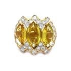 LOVELY YELLOW SAPPHIRE & DIAMOND 18K YELLOW GOLD COCKTAIL RING: LOVELY YELLOW SAPPHIRE & DIAMOND 18K YELLOW GOLD COCKTAIL RING This is a stunning cocktail ring, from 18k yellow gold in a fine polished finish. It is exquisitely crafted in 18k yellow gold with a smo
