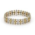 ESTATE 4CT FANCY YELLOW WHITE DIAMOND 18K GOLD 3 ROW BRACELET LIQUIDATION! (1 of 1)