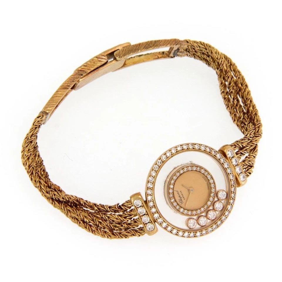 CHOPARD HAPPY DIAMOND WATCH 18K YELLOW GOLD 4 CHAINS BAND (1 of 2)