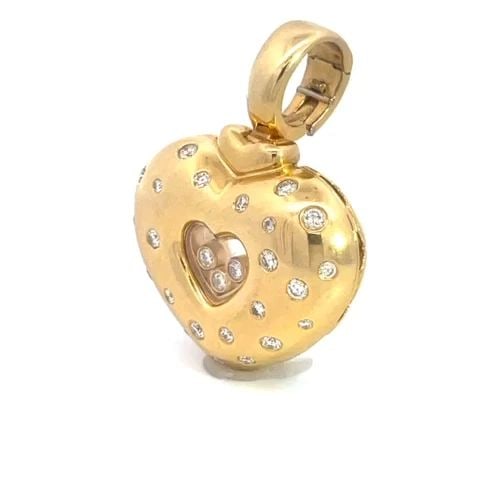 CHOPARD HAPPY DIAMOND HEART PENDANT 18K YELLOW GOLD PUFFED STYLE (1 of 1)