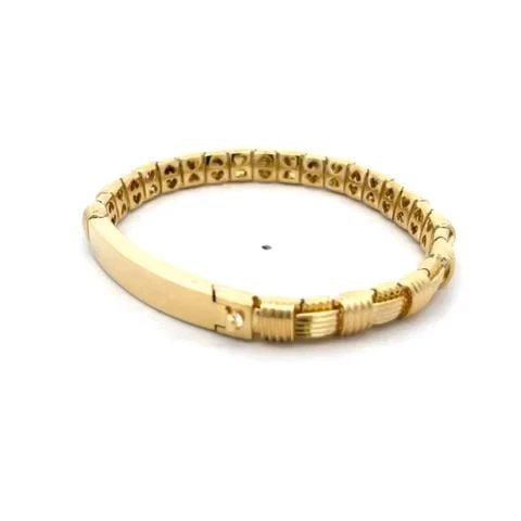 ROBERTO COIN APPASSIONATA BRACELET 18K YELLOW GOLD BASKET WEAVE STYLE: ROBERTO COIN APPASSIONATA BRACELET 18K YELLOW GOLD BASKET WEAVE STYLE This lovely authentic bracelet is by Roberto Coin from the Appassionata Collection. It is crafted from 18k yellow gold with a high