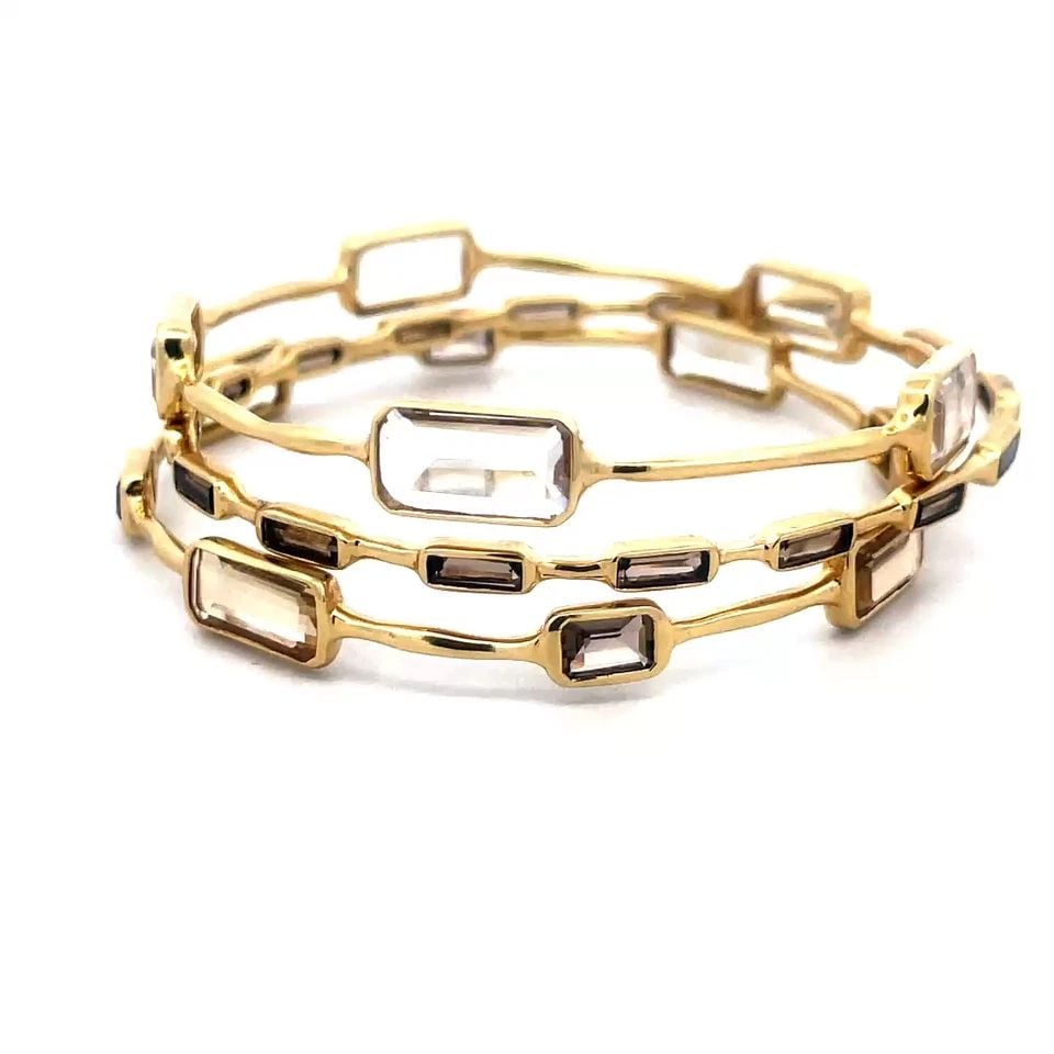 IPPOLITA SET OF 3 GOLD BANGLES 18K YELLOW ROCK CANDY GEMSTONE (1 of 1)