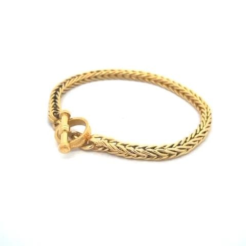 22K YELLOW GOLD 5MM SPIGA LINK TOGGLE CLASP BRACELET LOUIS FARKOVITZ (1 of 1)