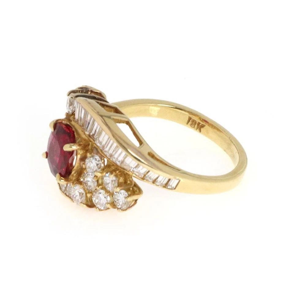 18K YELLOW GOLD 2.64CT DIAMOND & RUBY COCKTAIL RING (1 of 2)