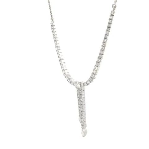 DIAMOND 2.5CT NECKLACE GOLD DANGLE PENDANT WHITE BOX CHAIN 16K-18K PRINCESS CUT: DIAMOND 2.5CT NECKLACE GOLD DANGLE PENDANT WHITE BOX CHAIN 16K-18K PRINCESS CUT This elegant luxury necklace is crafted from 16-18k white gold featuring a 4 inches long cube links with princess cut di