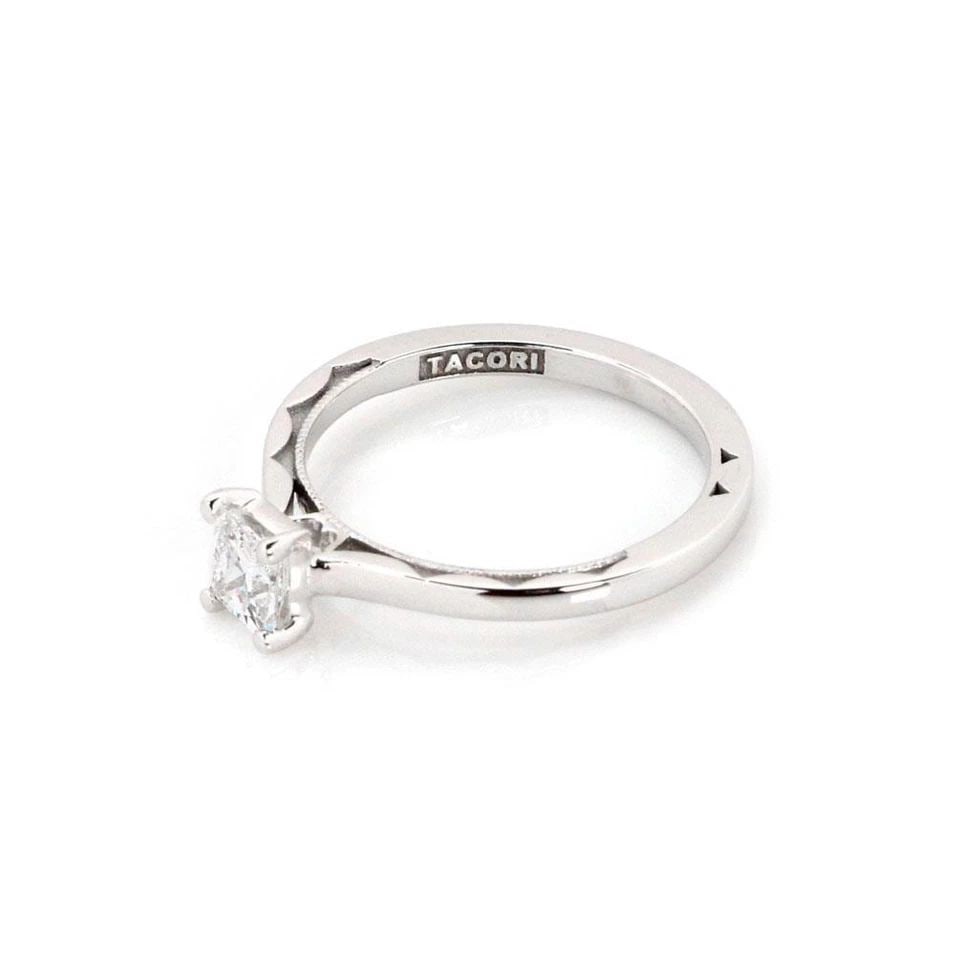 TACORI 0.50CT PRINCESS CUT DIAMOND 18K WHITE GOLD SOLITAIRE RING LIQUIDATION (1 of 2)
