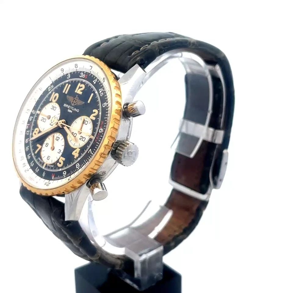 BREITLING NAVITIMER MEN'S WATCH D30022 AUTOMATIC STEEL LEATHER BAND (1 of 1)