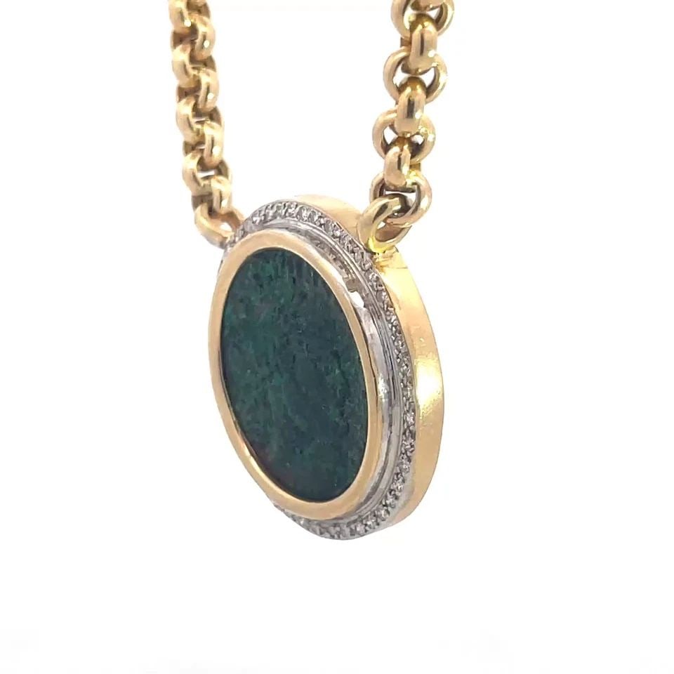 DIAMOND GOLD MEDALLION NECKLACE 14K YELLOW ANCIENT ROMAN COIN PENDANT: DIAMOND GOLD MEDALLION NECKLACE 14K YELLOW ANCIENT ROMAN COIN PENDANT This is a 14k yellow gold Rolo link chain attached to a 31mm round frame with diamond bezel. The center of the fame has a smooth p