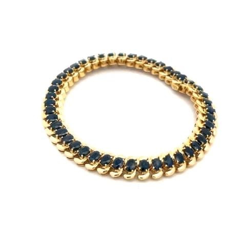 SAPPHIRE 14K GOLD BRACELET S LINK YELLOW FLEX LINK OVAL CUT (1 of 1)