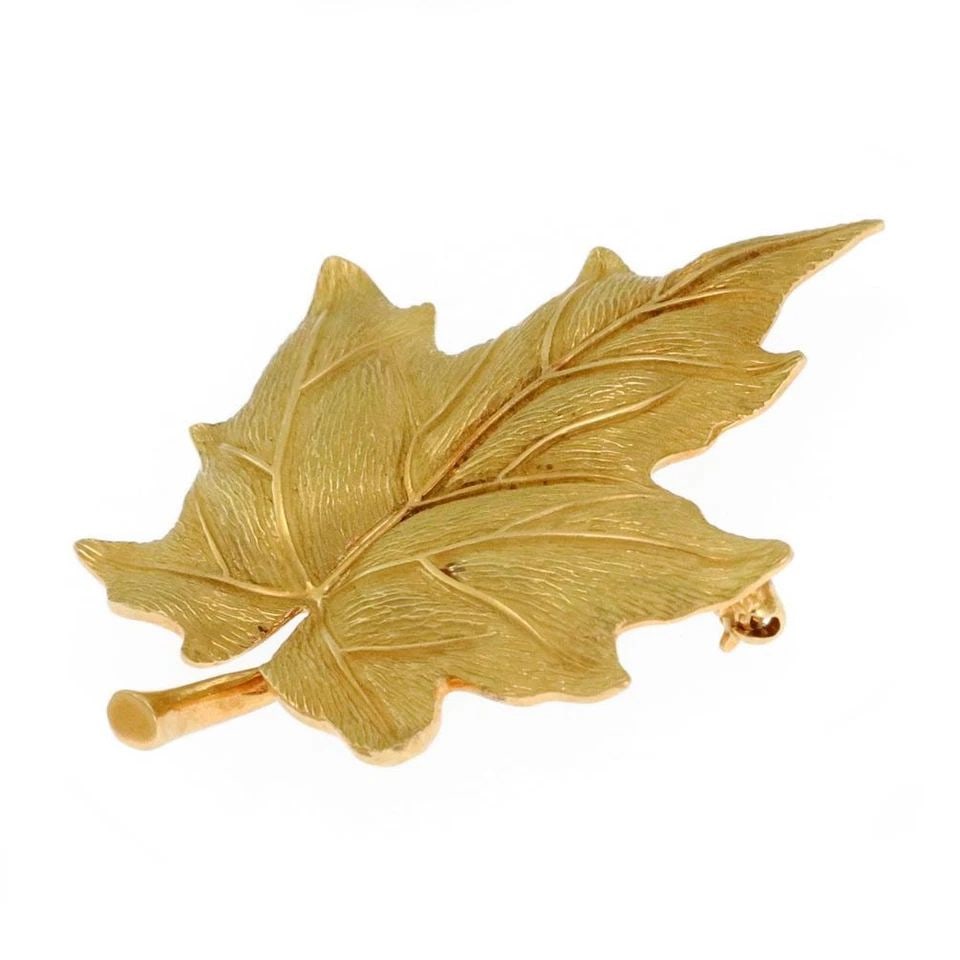 TIFFANY & CO. 18K YELLOW GOLD MAPLE LEAF BROOCH - LIQUIDATION (1 of 1)