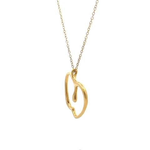 TIFFANY & CO. PERETTI 18K YELLOW GOLD LARGE APPLE PENDANT & CHAIN (1 of 2)